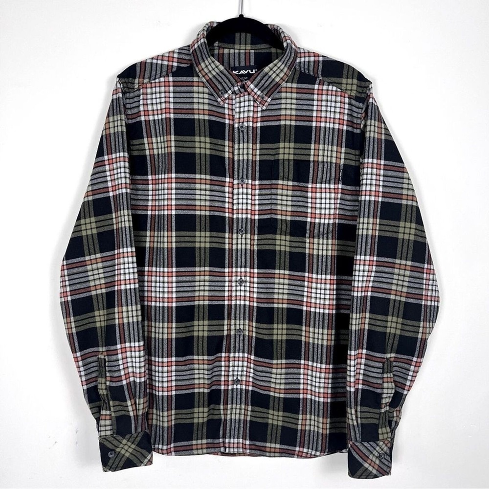 Kavu Flannel Long Sleeve Button Down, Size Medium